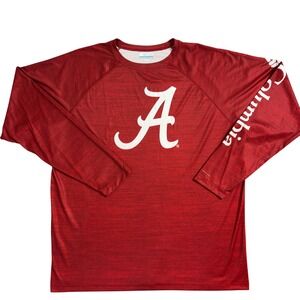 Columbia Alabama Crimson Tide Long Sleeve Fishing Shirt Mens XXL Red Omni-Shade